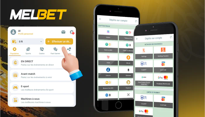 Méthodes de dépôt sur mobile Melbet